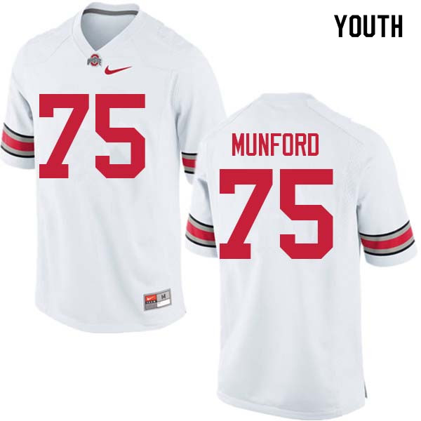 Youth #75 Thayer Munford Ohio State Buckeyes College Football Jerseys Sale-White
